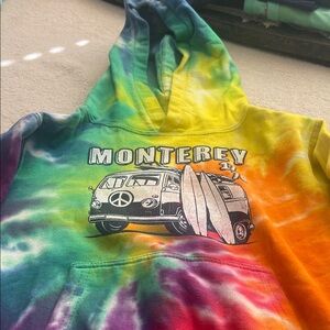 Tie-Dye Monterey Kids Hoodie with Surf Van Graphic